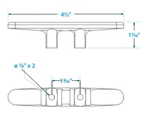Seachoice Black Cleat-4 1/2