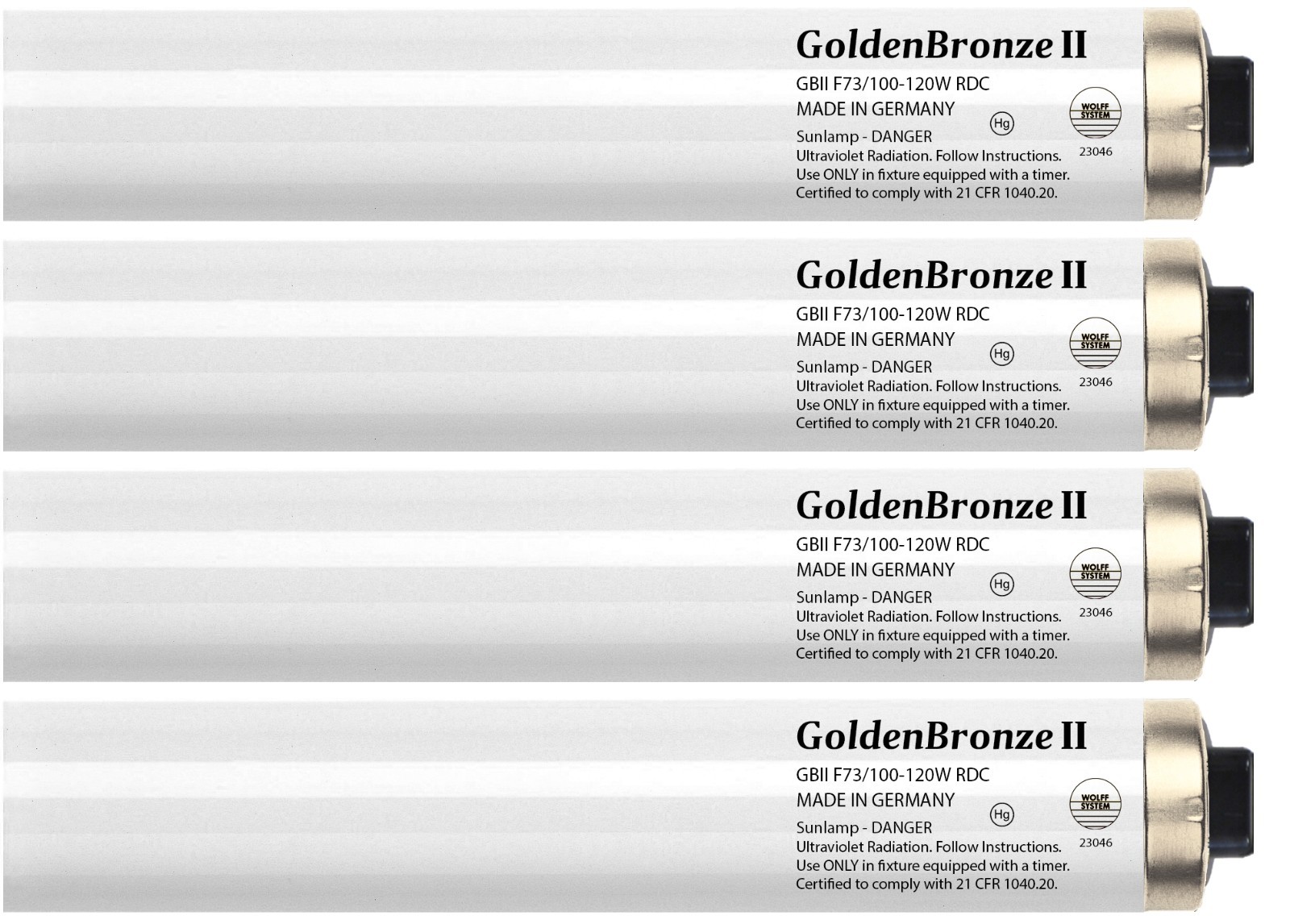 Wolff System GoldenBronze II F73T12 100W RS RDC Tanning Bulbs - Original Wolff!