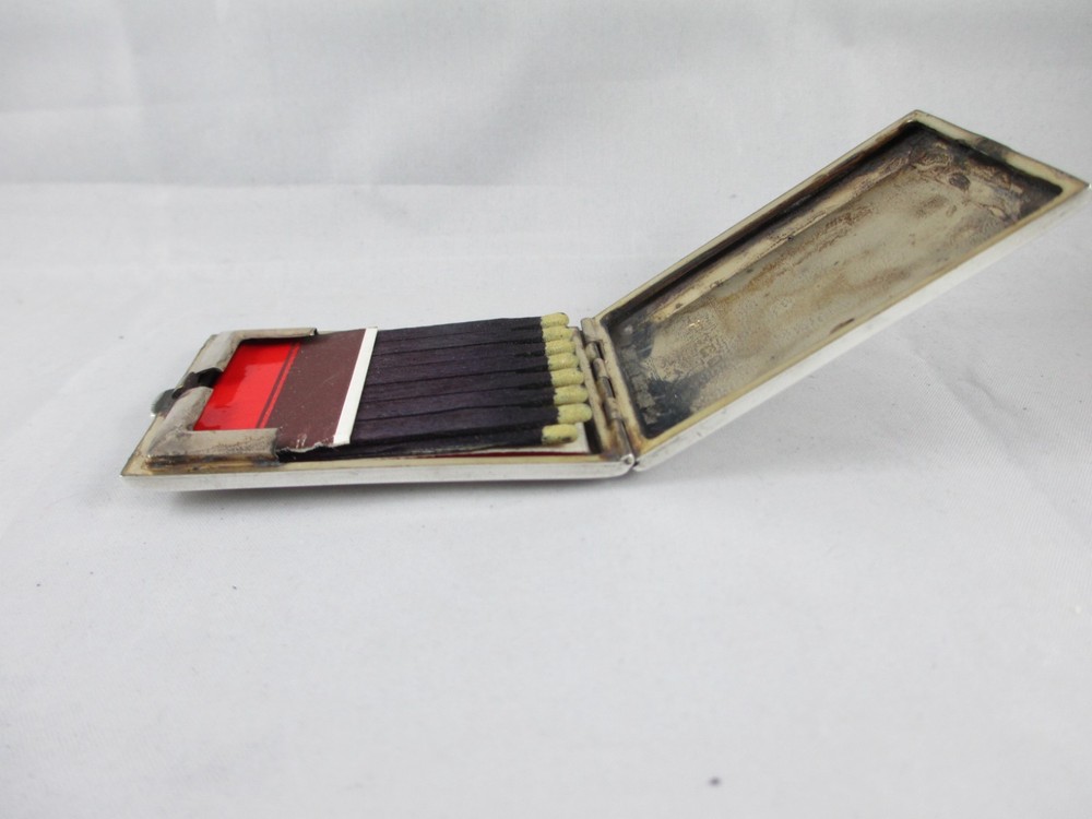ART DECO SOLID SILVER, GEORGE V MATCH BOOK CASE, WILLIAM NEALE, BIRM. 1925