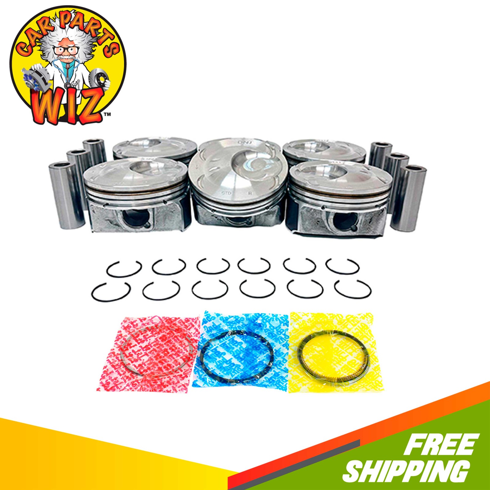 Engine Piston and Ring Kit Fits 11-18 Ford Lincoln Expedition 3.5L EcoBoost