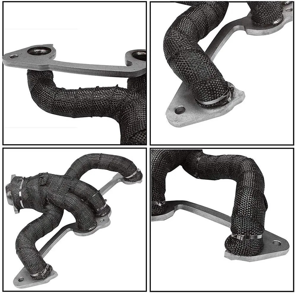 2 Roll x 2" 50FT Black Exhaust Wrap Header Manifold Fiberglass Heat Wrap Tape