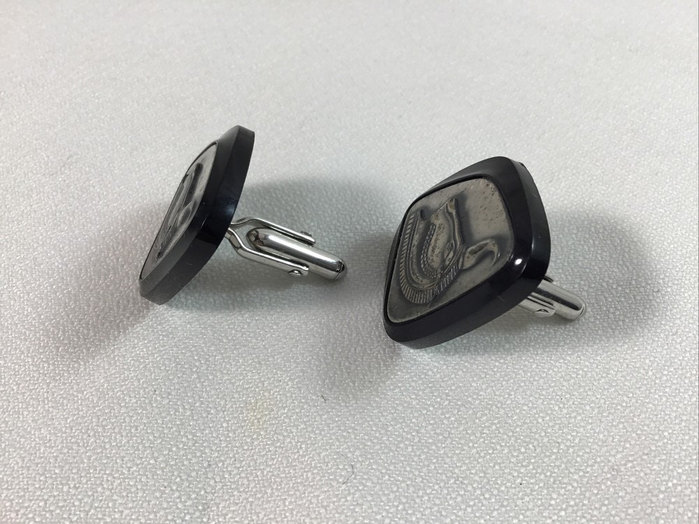 Swank Unicorn Cufflinks Black Gold