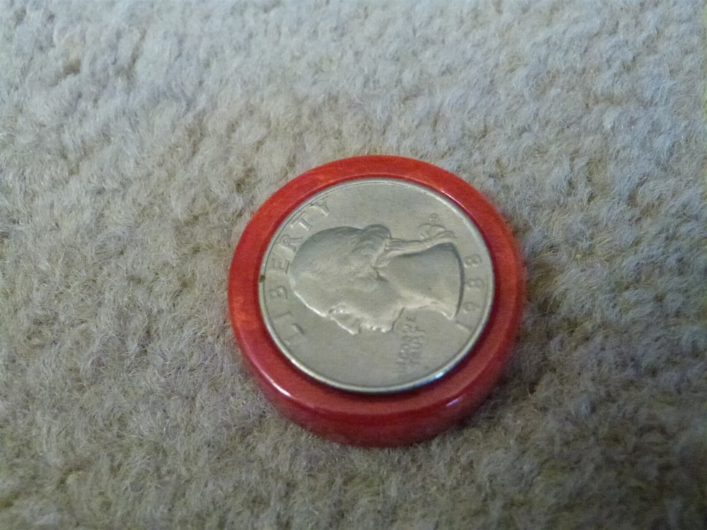 VTG Turned BAKELITE Replacement Backgammon Piece SWIRL RED 1.2"