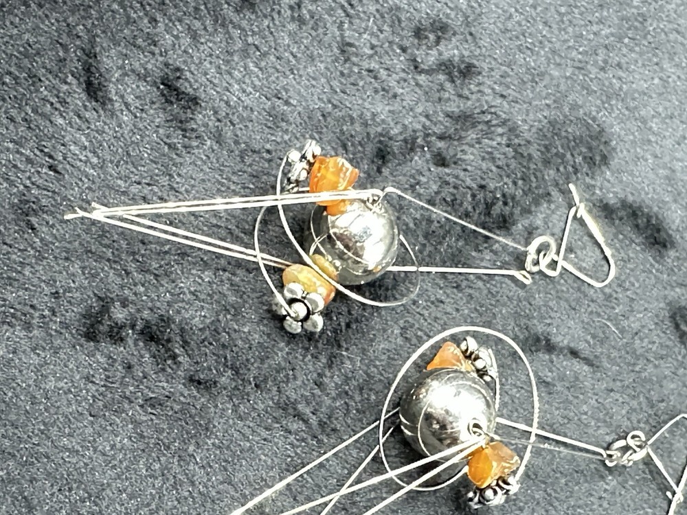 Modernist Asymmetrical Drop Beaded Earrings