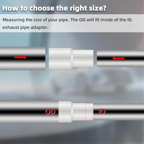 Exhaust Adapter Connector 3" ID to 3.5" OD, Exhaust Pipe Reducer 4" Overall