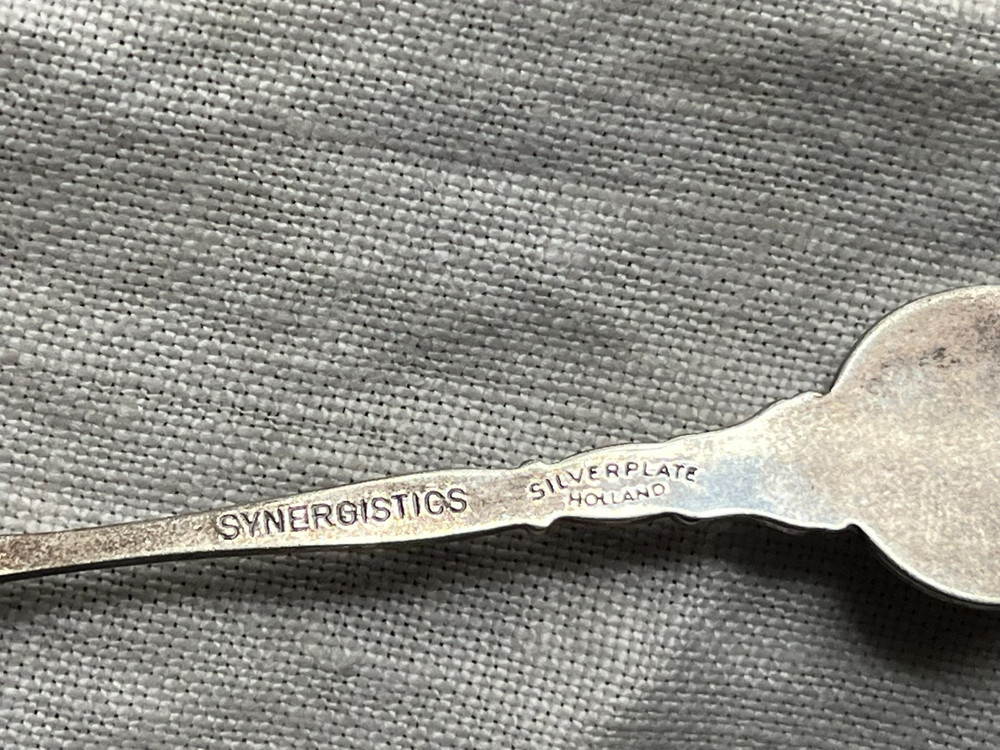 VTG 1971 ROOSEVELT DIME US COIN SOUVENIR SPOON SYNERGISTICS SILVERPLATE HOLLAND