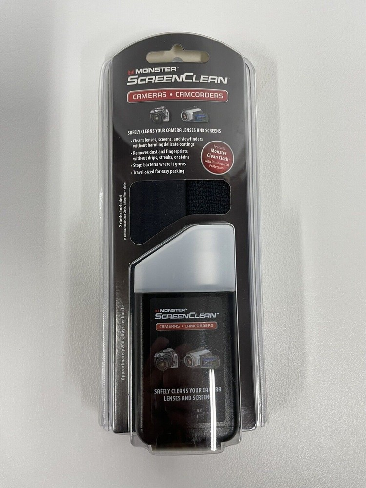 Monster Microfiber Cloth & Screen Clean Spray Camera, Camcorder/ Electronics NOS