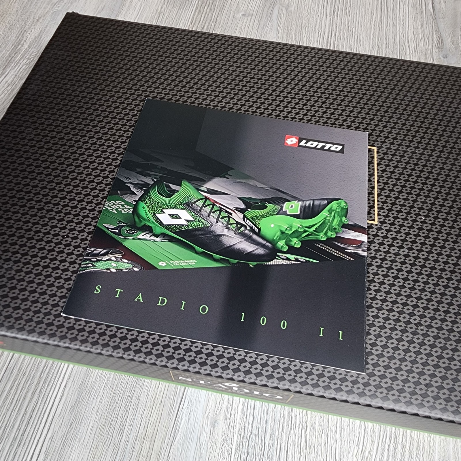 Lotto Stadio OG II FG Soccer Black/Green Mens Sizes 6.5-12 New Made In Italy