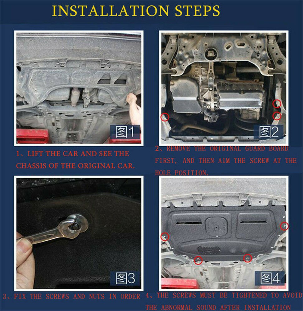 Lower Guards For Ford Focus 2012-2018 Engine Splash Shield Chassis Armor Black