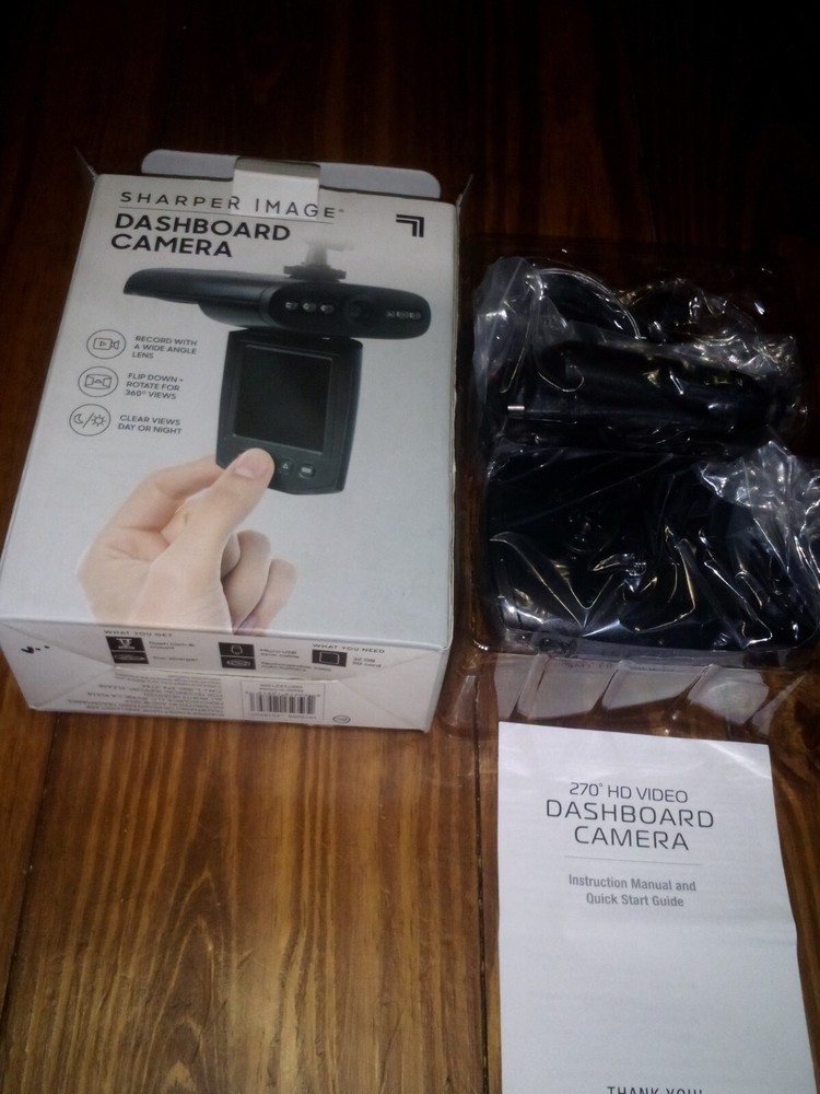 Sharper Image Dashboard Camera Wide Angle 360 Night Vision Windshield Mount