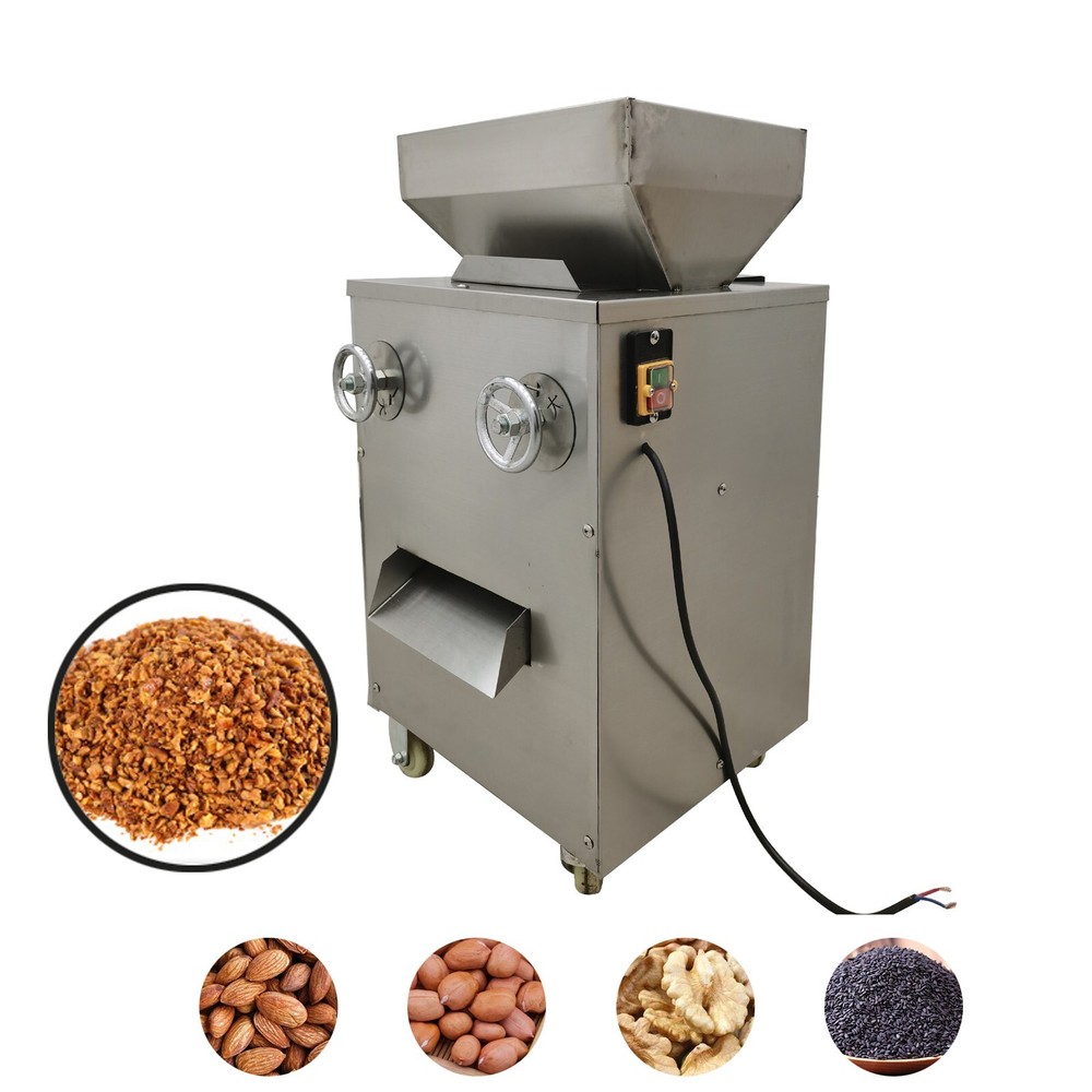 Commercial S/S Double Roller Crusher Machine for Oily Materials Continuous Feed