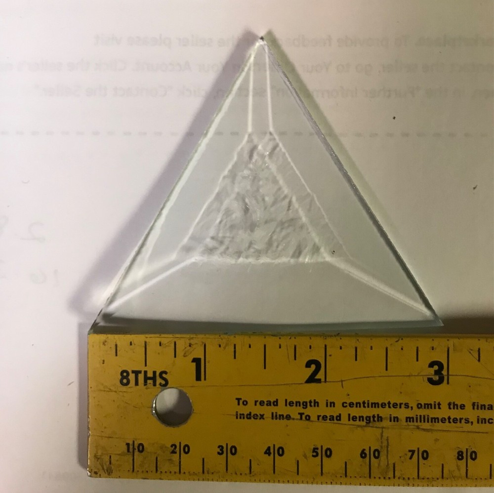 Set of 5- Clear Glass Triangle Bevels Flat Back-Beveled Front Assorted Sizes