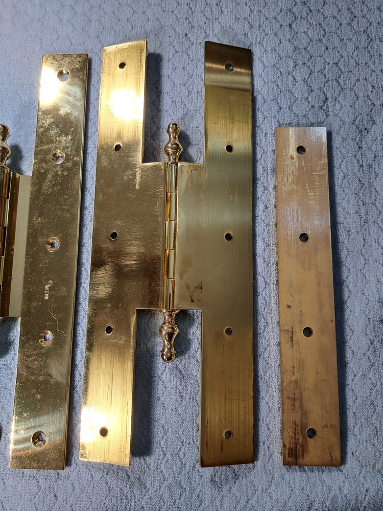 12 Inch Brass HL Hinges Baldwin NOS