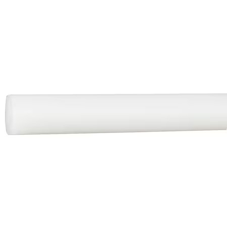 White Polypropylene Rod Stock 4 Ft. L, 1/4" Dia., 22Jm31