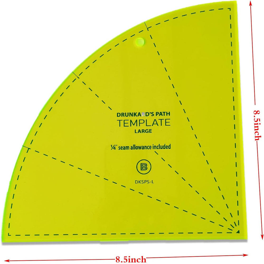 Drunkards Path Quilting Templates, Large Curved Acrylic Tools for Cutting Cir...