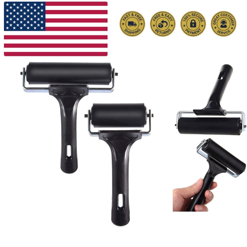 2Pcs Rubber Brayer Roller for Printmaking, Great for Gluing Application Also....