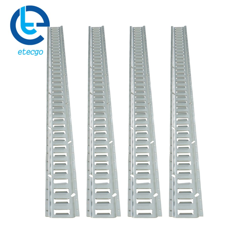 4 Piece 6' Galvanized E Track Tie Down Rail Set Silver Finish For Vans Trailers