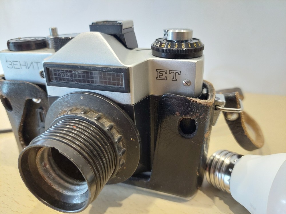 Soviet handmade Zenit camera Lamp. Works. USSR Light fixture