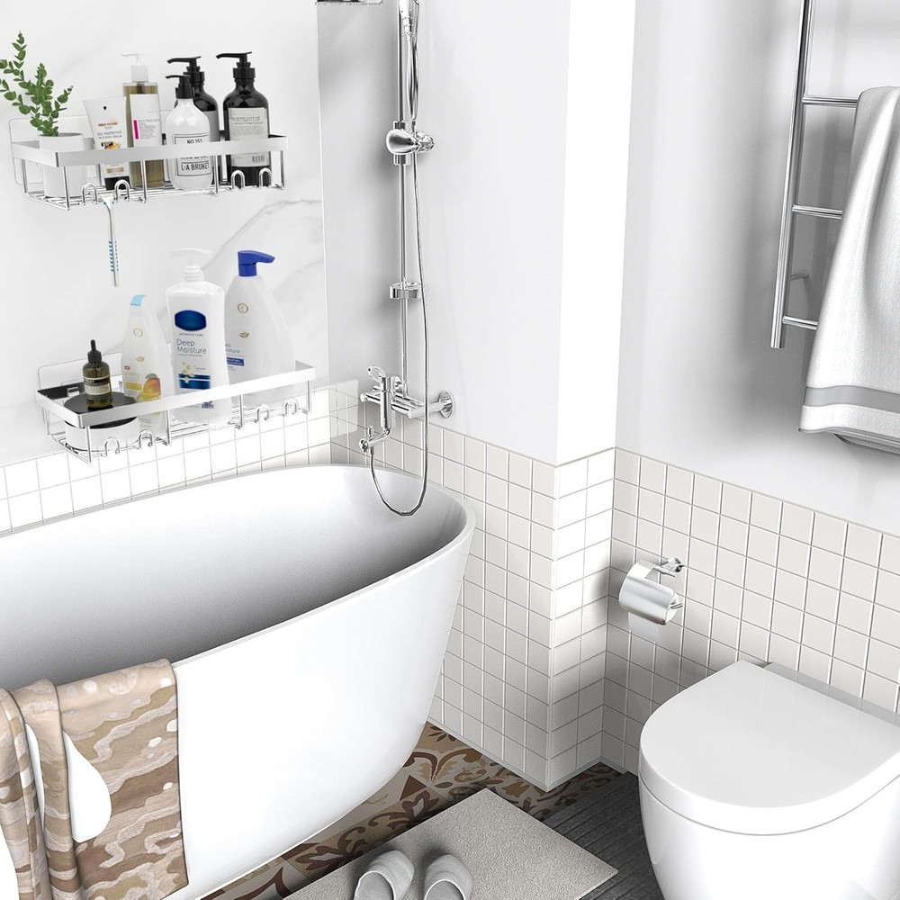 Wall-Mounted Shower Caddy - Durable, Rust-proof, and Space-Saving Design