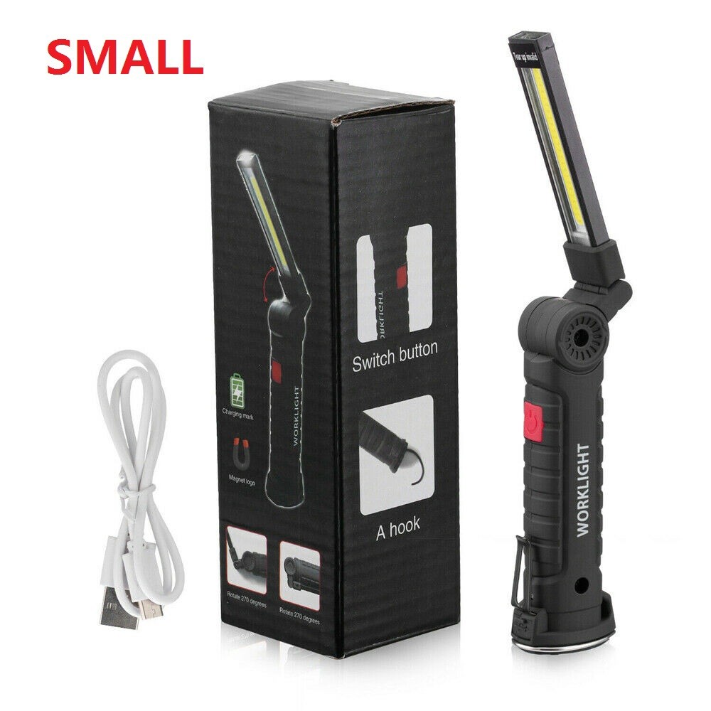 2Pcs Magnetic COB LED Work Lights 5 Modes Flashlight Inspection Rechargeable