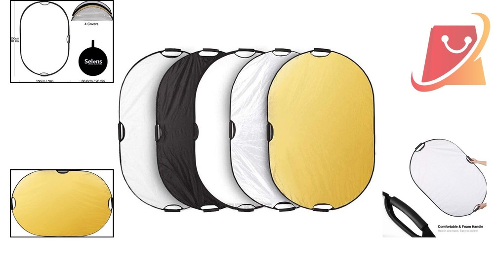 Oval Photography Reflector 59x78 inch Multi-Color Studio Light Diffuser