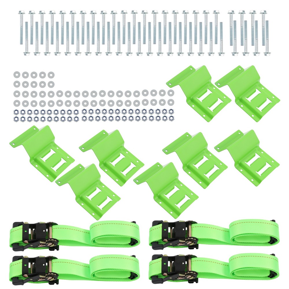 E Track System Heavy Duty Wheel Chock Tie Down Straps Set Durable Universal