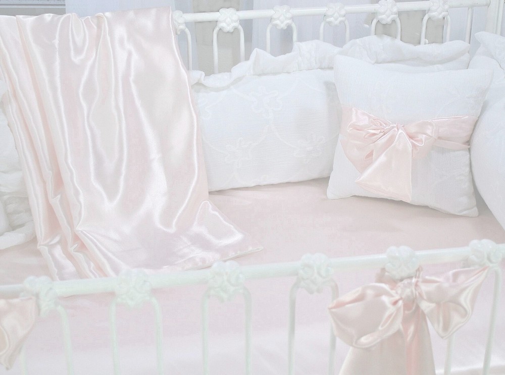 Charlotte Pink Satin Crib Bows