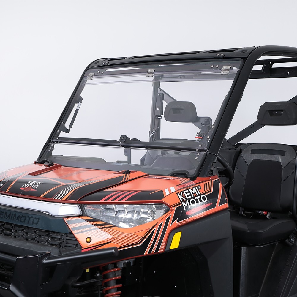Scratch Resistant Front Flip Windshield for Polaris Ranger XP 900/ 1000 Crew