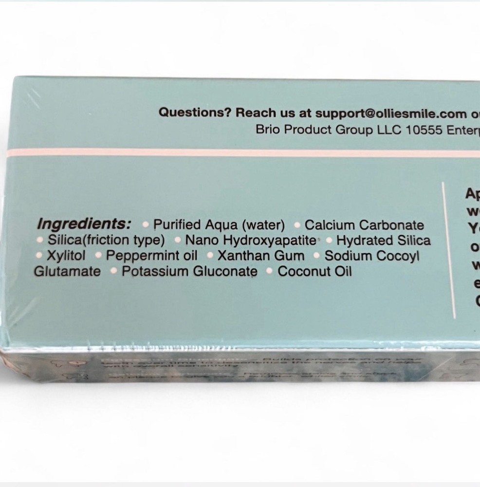 Ollie 10% nano HYDROXYAPATITE Clean Mint toothpaste 4-pack