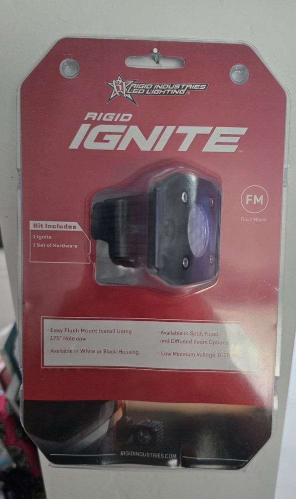 Rigid Industries 20631 Ignite Diffused LED Light Flush Mount Black Single