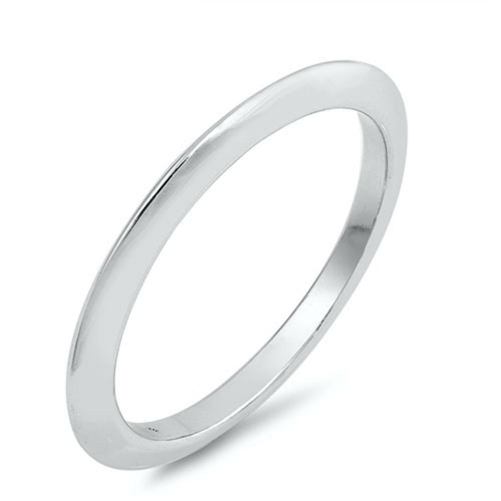 Thin Pointed Knife Edge Wedding Ring 2mm Sterling Silver Stack Band Sizes 3-10