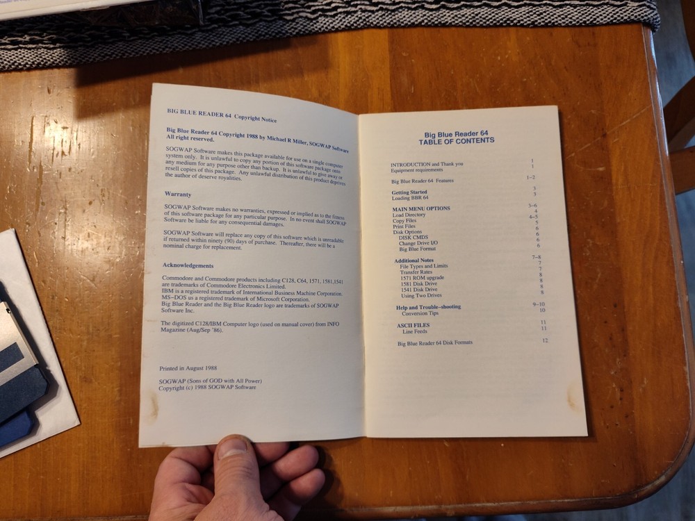 Big Blue Reader 64 Commodore IBM MS-DOS File Transfer Utility on 5.25 disk