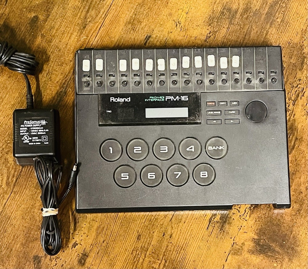 Roland Pad-Midi Interface PM-16 Untested Powers On As Is