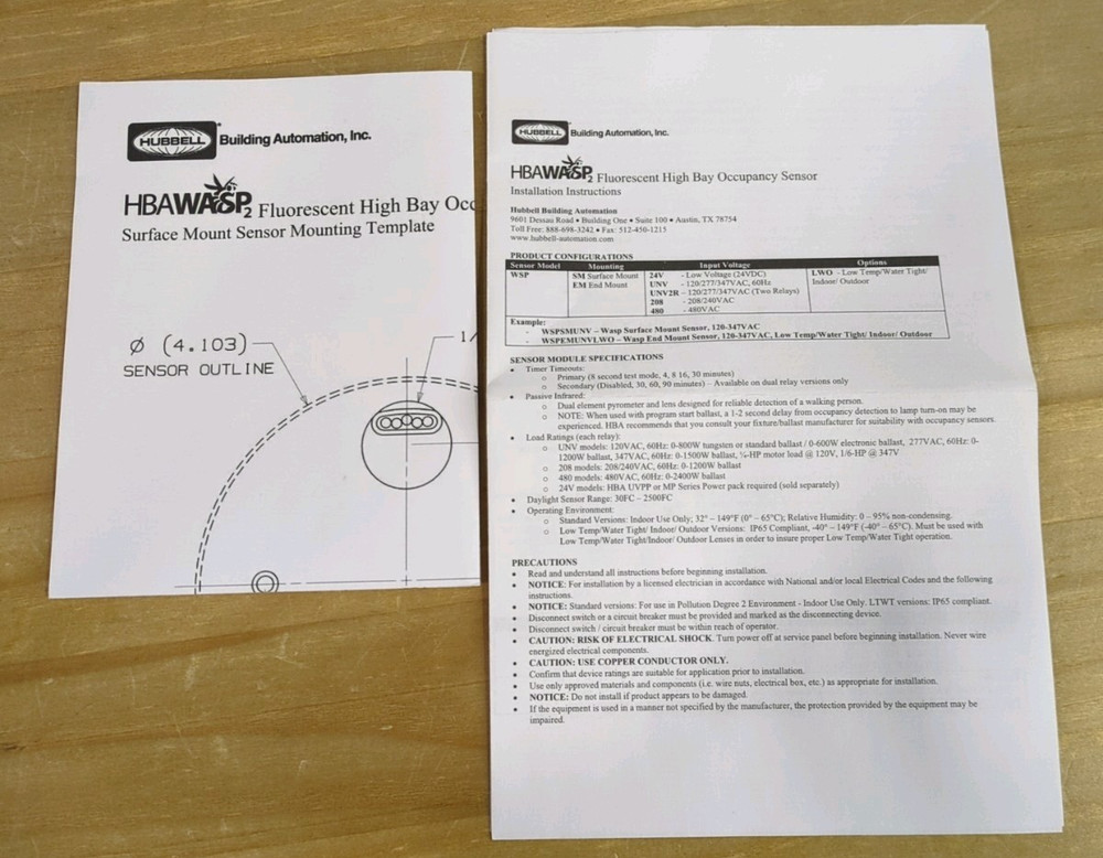 Hubbell Surface Mount High Bay PIR Occupancy Sensor +LENS SEE DESCRIPTION