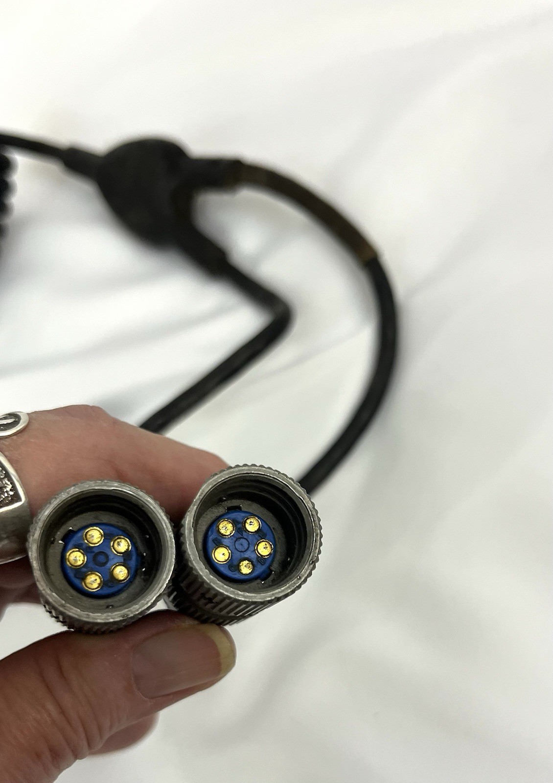 ~ VINTAGE US MILITARY Y-CABLE MBITR PRC RADIO INTERFACE SPLITTER 5 PIN