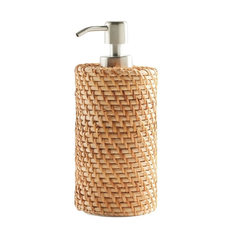 Rattan Soap Dispenser Pump Versatile Use Durable Material Bathroom Kitchen