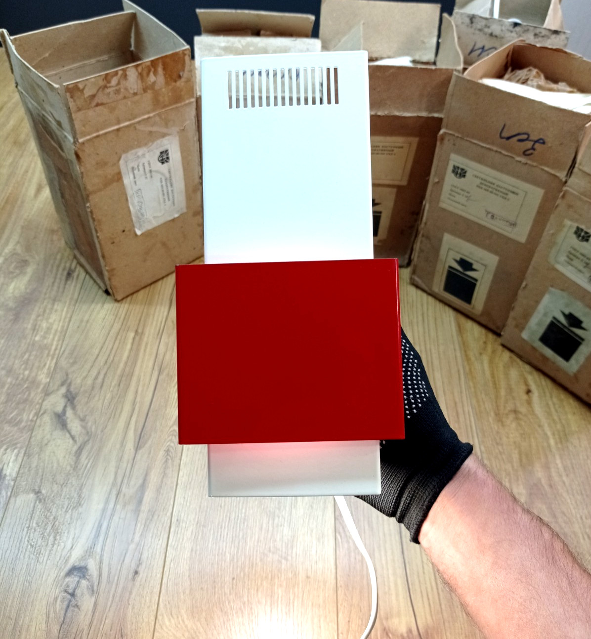 Vintage Soviet Futuristic Wall Light in USSR Space Age Style. Rare metal sconce