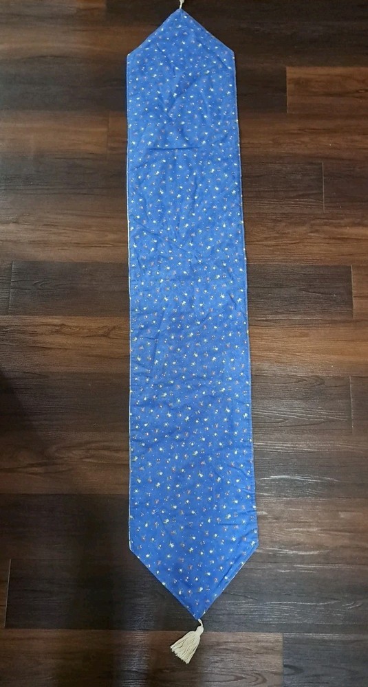 Fruit Pattern Reversible Table Runner With Tassels