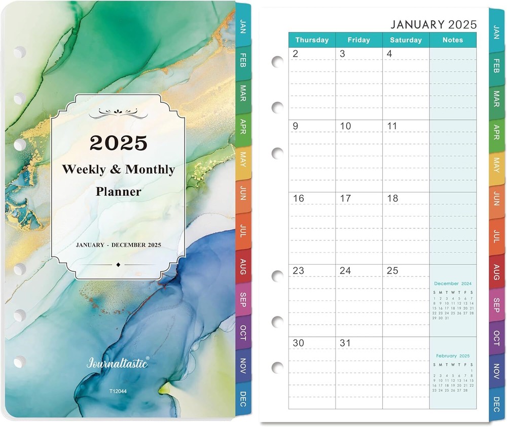 2025 Planner Refills - 2025, January 2025 - December green