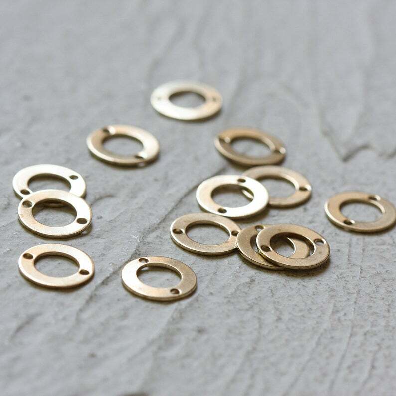 20 Pieces Solid Raw Brass Ring - Link 10mm (4424C-Q-54)