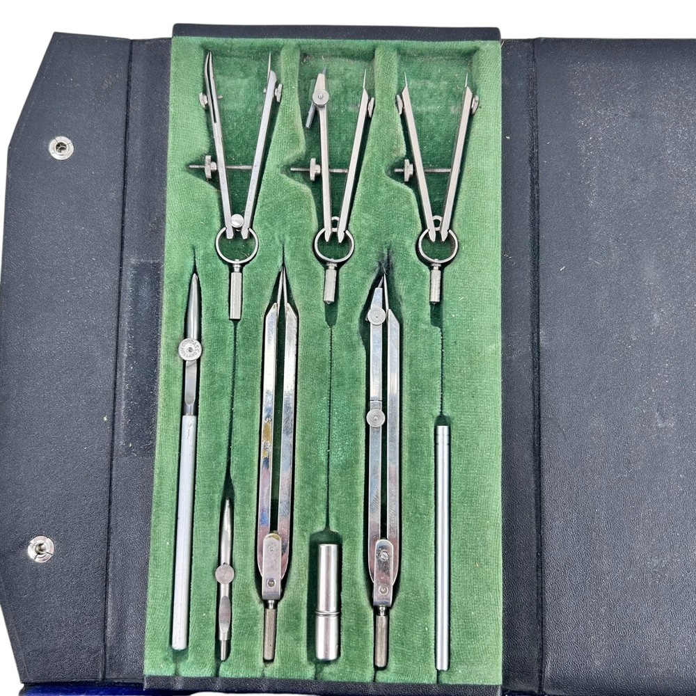 2 Vintage Drafting Sets with Cases Alpha 714 and Compass 801?