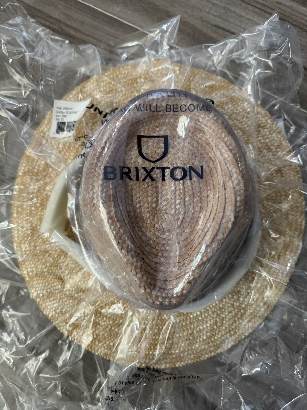 NEW WT Brixton Joanna Straw Sun Hat Honey Size Extra Small Medium Large