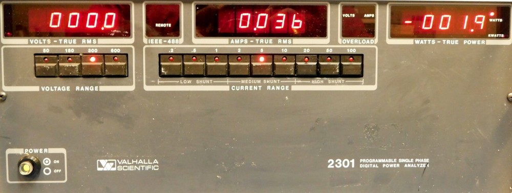 Valhalla Scientific 2301 Single-Phase Power Analyzer Untested