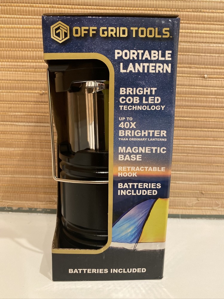 Off Grid Tools Portable Lantern Bright COB LED, Magnetic Base, New