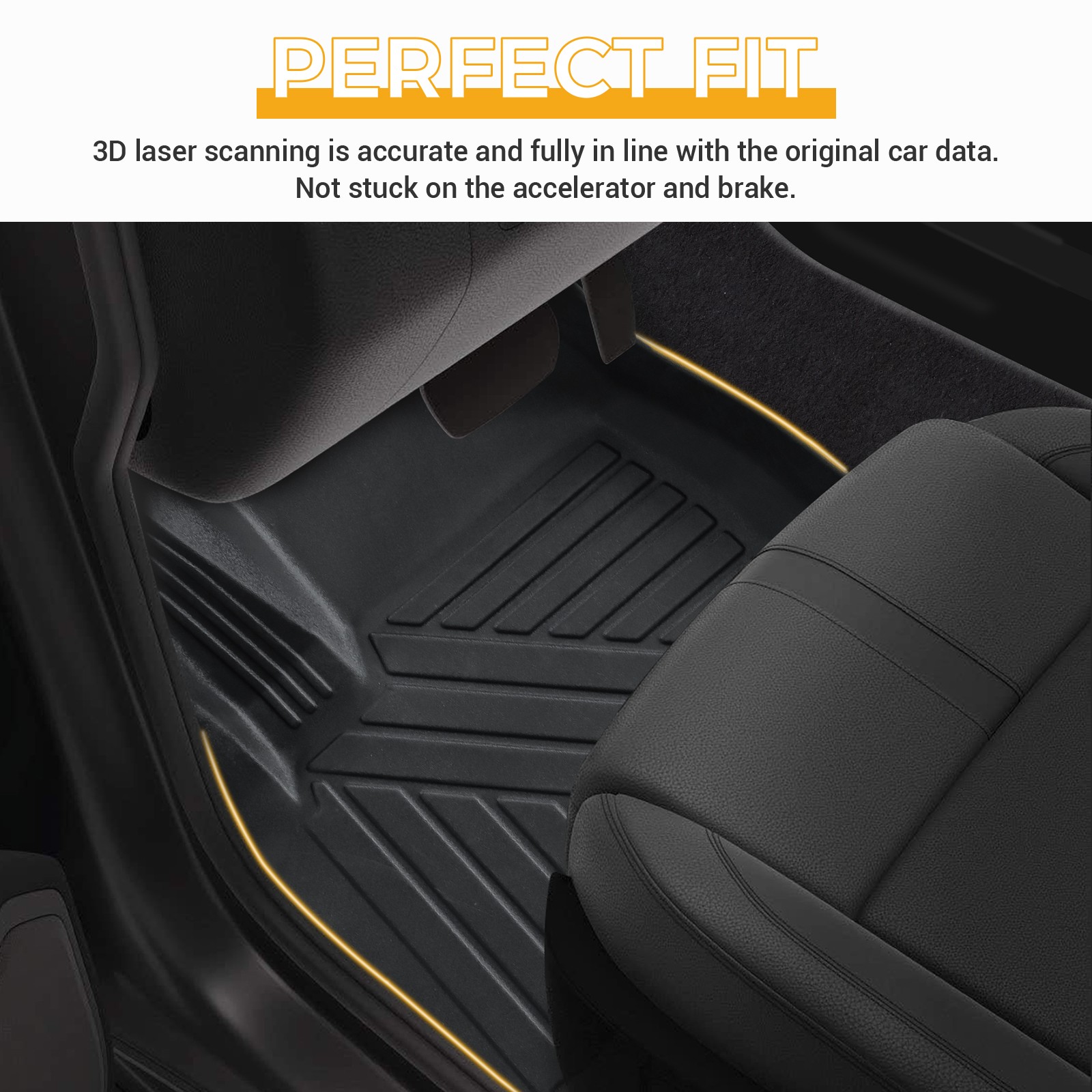 All Weather Floor Mats For 2019-2024 Chevrolet Silverado 1500 2500 HD Crew Cab