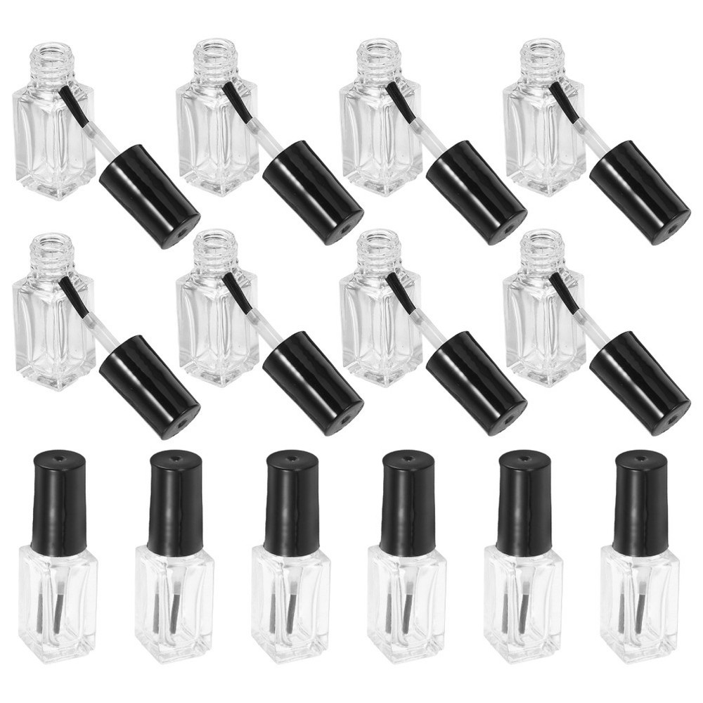 20 Pcs Transparent 5ml Nail Polish Bottles Empty Container With Brush Cap