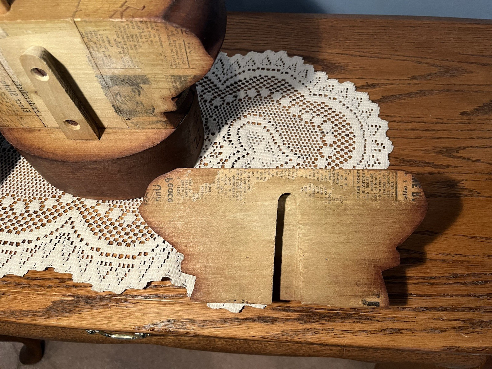 Antique Multi-Piece Wood Millinery Puzzle-Form Hat Block/Mold