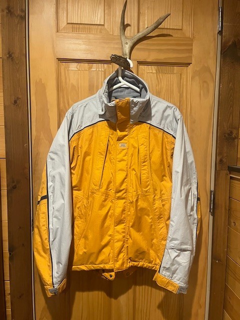 Helly Hansen Helly Tech 10 Jacket Mens Medium Yellow Gray Ski Snow Shell Coat