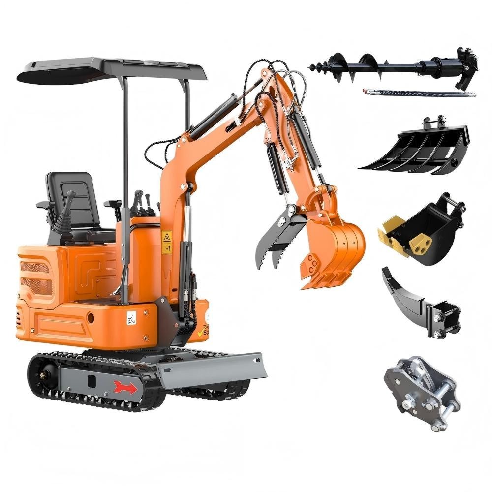 1 Ton Mini Excavator Mini digger Tracked with B&S Engine & Pilot Control System
