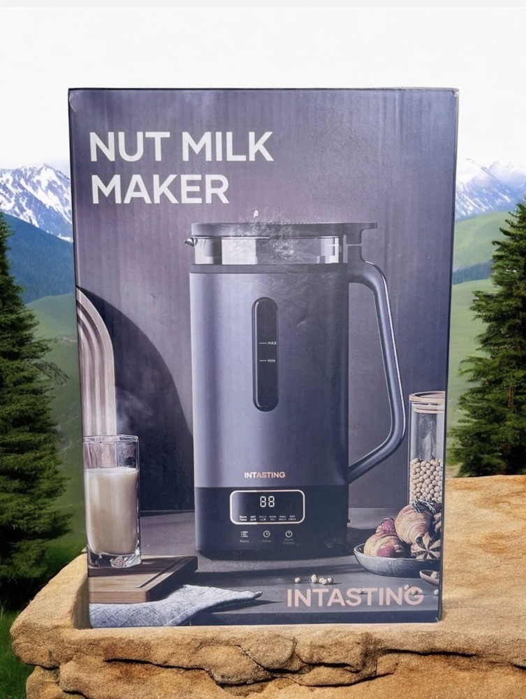 INTASTING Automatic Nut Milk Maker HB-A8 Glass 12oz 350W 6 Programs Black